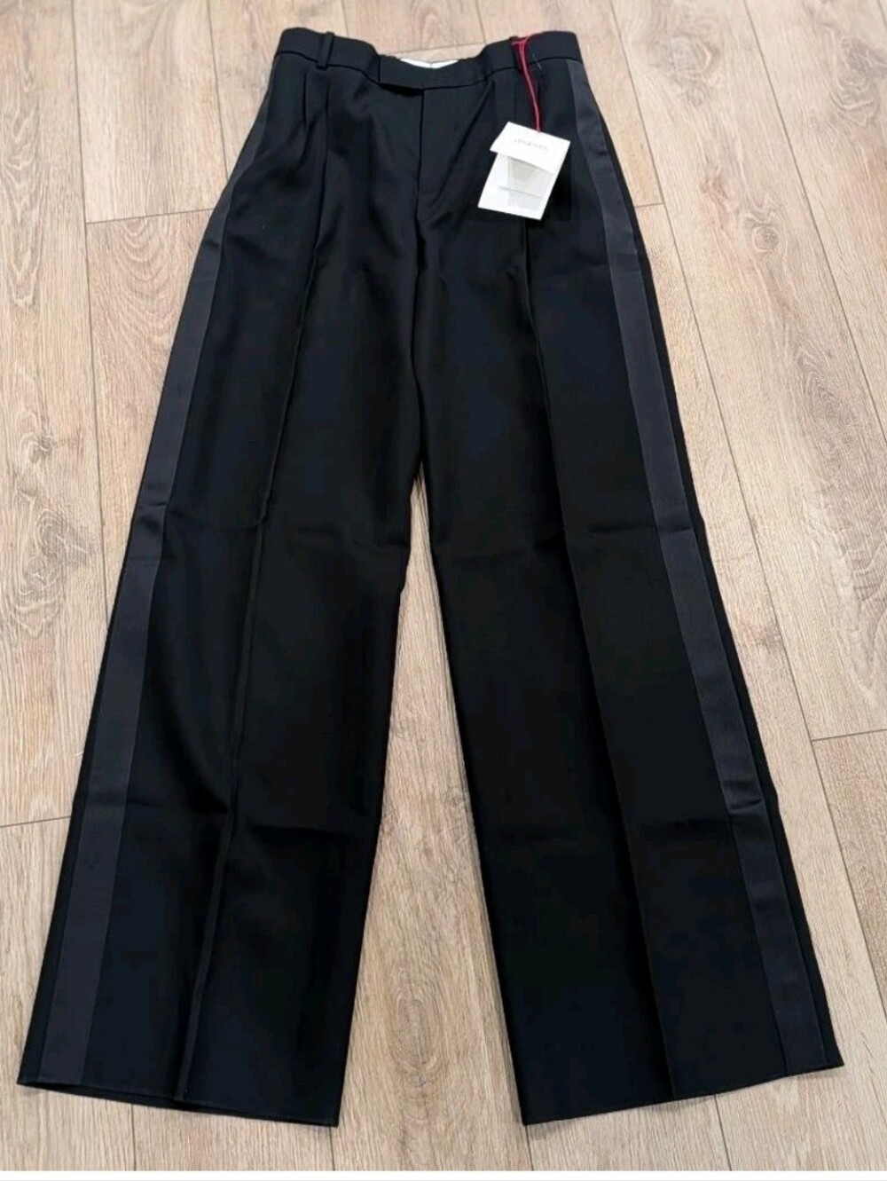 $1290 Mens Alexander McQueen Baggy Wide Leg Wool Trousers Pants Black 50 US 34